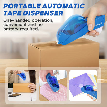 Eagle Automatic Tape Dispenser with One Roll Included, Handheld Packaging and Gift Wrapping Tape Cutter, Major Material ABS, Fits 1/2''-3/4'' Tape Width, Easy One-Handed Operation, No Batteries Required - Ideal for Scrapbooki