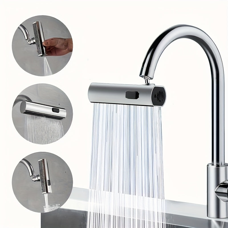 1pc Contemporary Style Faucet Adapter, Metal & Plastic, Copper Alloy, Center Kit, Multifunctional Bathroom Sink Faucet Replacement Accessory, Home Essential