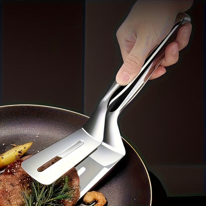 Stainless Steel BBQ Tongs for Fish and Meat, Multifunctional Grilling, Pancake, and Bread Holder with Non-Slip Grip, Suitable for Korean BBQ, Fried Fish, etc., Essential Kitchen Item | Modern Kitchen Tongs | Stainless Steel S