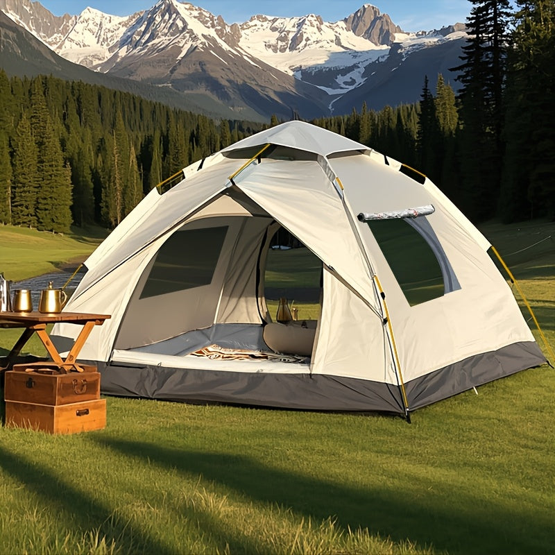 Automatic pop-up camping tent, windproof and sun-resistant, suitable for park camping trips, outdoor hiking adventures, beach family vacations, portable foldable design, the perfect holiday gift