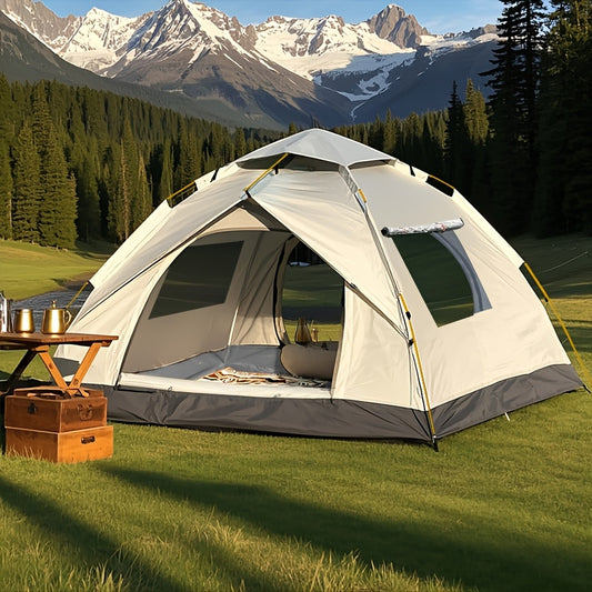 Automatic pop-up camping tent, windproof and sun-resistant, suitable for park camping trips, outdoor hiking adventures, beach family vacations, portable foldable design, the perfect holiday gift