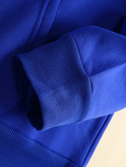 Men's & Women's Hoodie - Royal Blue Sweatshirt with Drawstring Hood, Front Kangaroo Pocket - All-Season Casual Pullover for Everyday & Formal Outfits - Machine Washable Hooded Sweatshirt, Sweater Hoodie, Versatile Outfit Piec