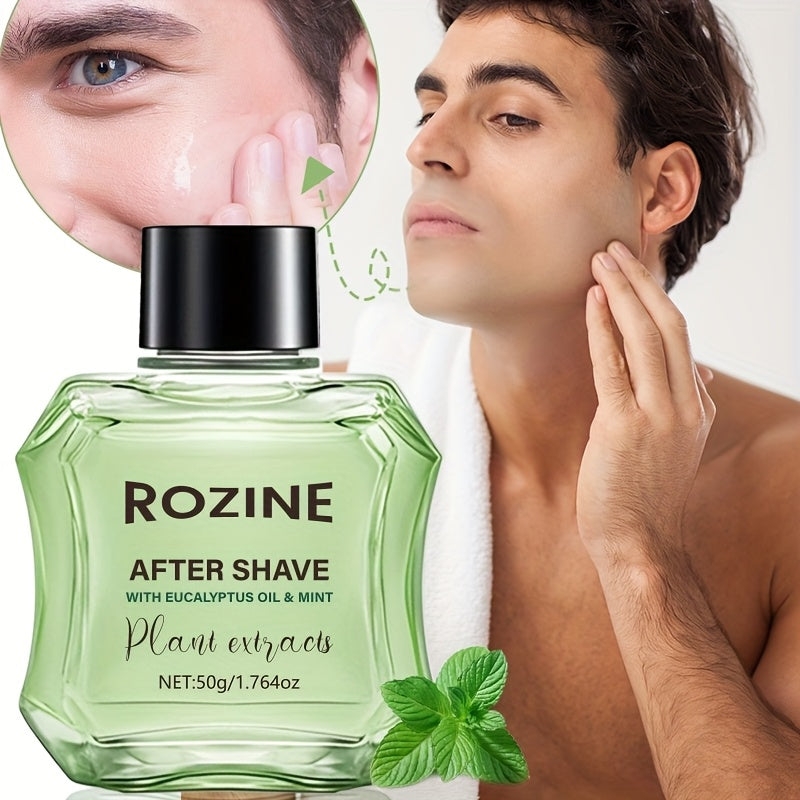 Men'S Summer Refreshing Mint After Shave Care Serum 2pcs, with Aloe, Peppermint, Eucalyptus Oil Extracts, Lightweight Non-Greasy Formula, Instant Absorption, 72-Hour Hydration & Long-Lasting Oil Control, Soothes Dryness, Redn