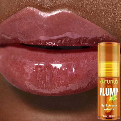 1pc KAFURUX PLUMP Lip Oil, Tinted Liquid Formula, High Shine Finish, Moisturizing Hydration, Fuller Lips Effect, Suitable for All Skin Types