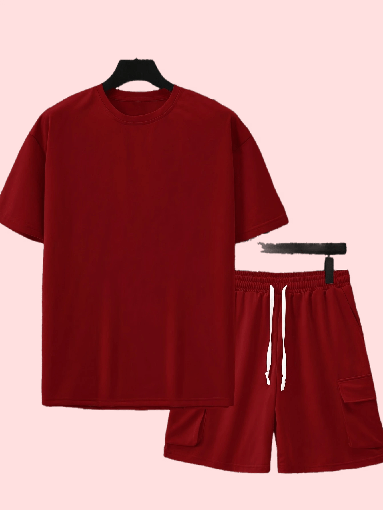 Summer Heavyweight FOG Color Earth Tone Short Sleeve Shorts Streetwear Loose Fashion Set