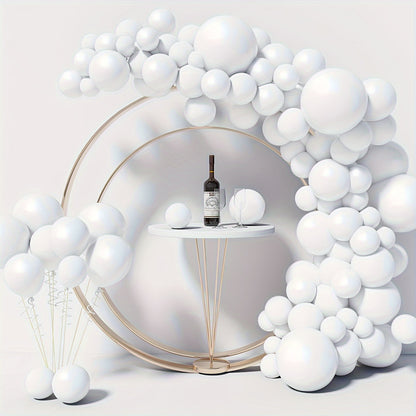 114 white latex balloon arch kits- 12.7/25.4/45.72 cm, elegant white balloon bouquets, suitable for weddings, birthdays, graduation ceremonies and anniversaries- Event background| Elegant balloon bouquets| Durable balloon mat