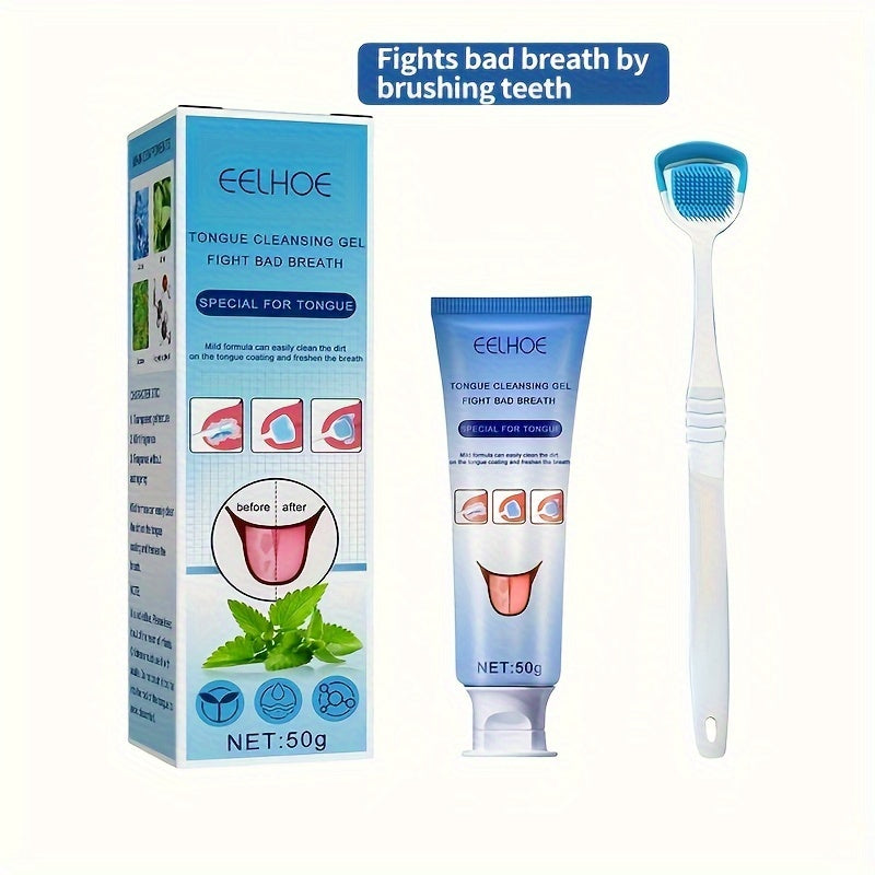 Tongue Cleansing Gel with Brush, Tongue Cleaning, Mouth Care