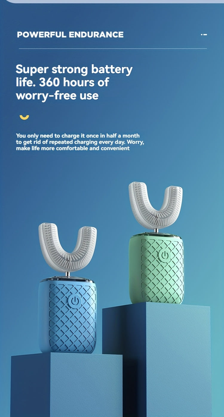Smart U-shaped Electric Toothbrush, Soft Silicone Bristles for Teeth Cleaning, Suitable for Daily Oral Care for Men and Women, Long Battery Life, Convenient for Travel, Perfect Gift for Family and Friends on Valentine'S Day,
