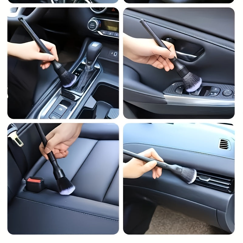 1pc Car Interior Detail Brush, Soft Bristle Cleaning Brush, Dusting Brush, Car Interior Cleaning Tool, Car Detail Brush, Car Dashboard Dusting Brush, Without Battery, Uncharged, Plastic Material