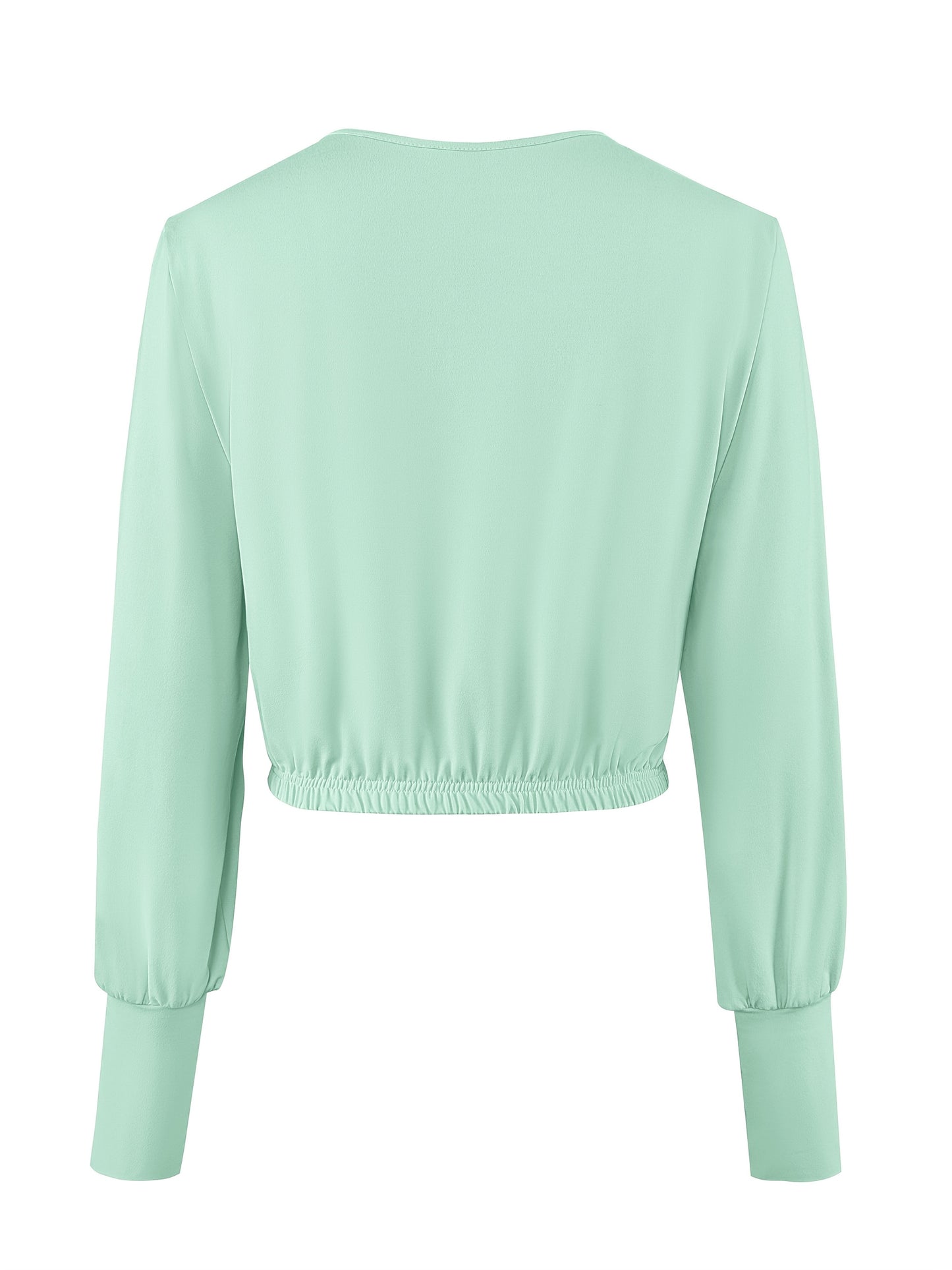 Women'S "NOPE not today" Print Long Sleeve Crop Top & Drawstring Skirt Set - Casual Polyester Blend, Light Green, Stylish Beltless Design with Pockets, Casual Attire|Crop Top Design|Stretchy Fabric