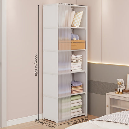 Five/Six-Tier Storage Cabinet Lightweight Dustproof Home Organization Minimalist Beautiful High Load Capacity Living Room Bedroom Balcony Multi-Functional Large Capacity Storage Cabinet
