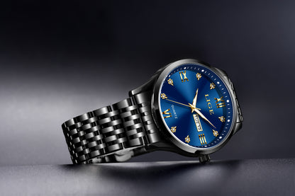 LIGE Women's Elegant Luxury Watch - Blue Dial with Roman Numerals, Quartz Movement, Battery-Powered Watch for Everyday, Formal, Travel - Perfect Gift for Valentine's, Birthdays, Anniversaries - Compatible with Formal & Casual