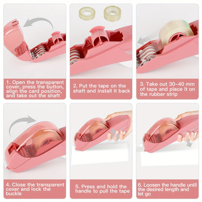 Eagle Automatic Tape Dispenser with One Roll Included, Handheld Packaging and Gift Wrapping Tape Cutter, Major Material ABS, Fits 1/2''-3/4'' Tape Width, Easy One-Handed Operation, No Batteries Required - Ideal for Scrapbooki
