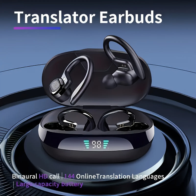Smart Wireless Headphones with AI Translation Capabilities - Supports Multiple Languages, Offers Real-Time Translation, And Can Record Meetings - Ideal for Travel, Business, And Professional Use.