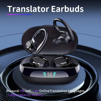 Smart Wireless Headphones with AI Translation Capabilities - Supports Multiple Languages, Offers Real-Time Translation, And Can Record Meetings - Ideal for Travel, Business, And Professional Use.