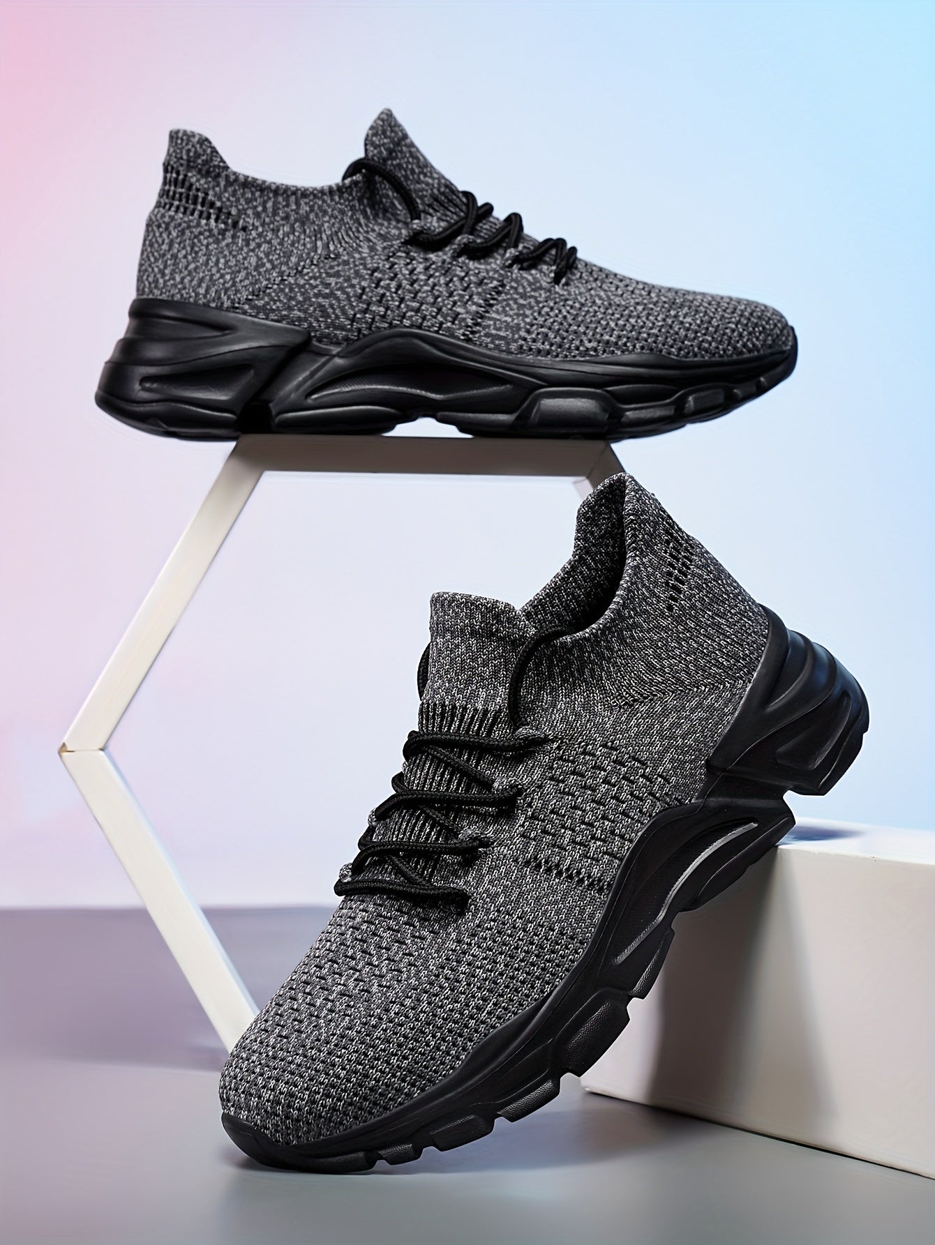 Men's Breathable Comfortable Casual Sneakers - White Low-Top Lace-Up Shoes with EVA Cushioned Sole for All-Season Outdoor Running & Daily Wear, Allseason Running | Minimalist Design | Comfortable Footwear