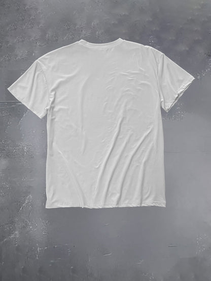 graphic print drop shoulder t-shirt, short sleeve crew neck casual top for spring & summer, Women's clothing