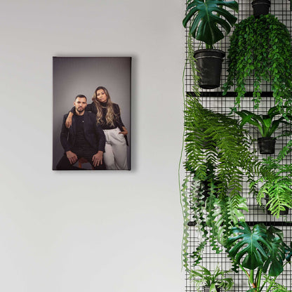 1pc Personalized Custom Photo Canvas Print with Pine Wood Frame, UV Printed Family Portrait Wall Art, Home Office Decor, Ideal for Dining Room, Bedroom, Living Room - Customized Hanging Picture