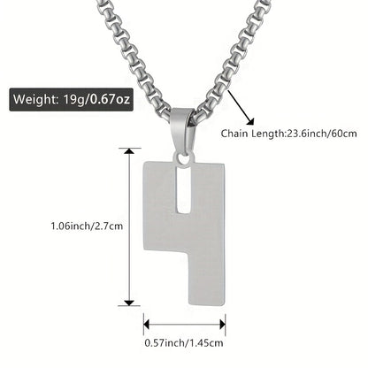 0-19 Men Athletes Number Pendant Necklace Stainless Steel Sports Number Pendant Long Chain Necklaces for Boys Baseball/Basketball/Football Team Jewelry Gifts