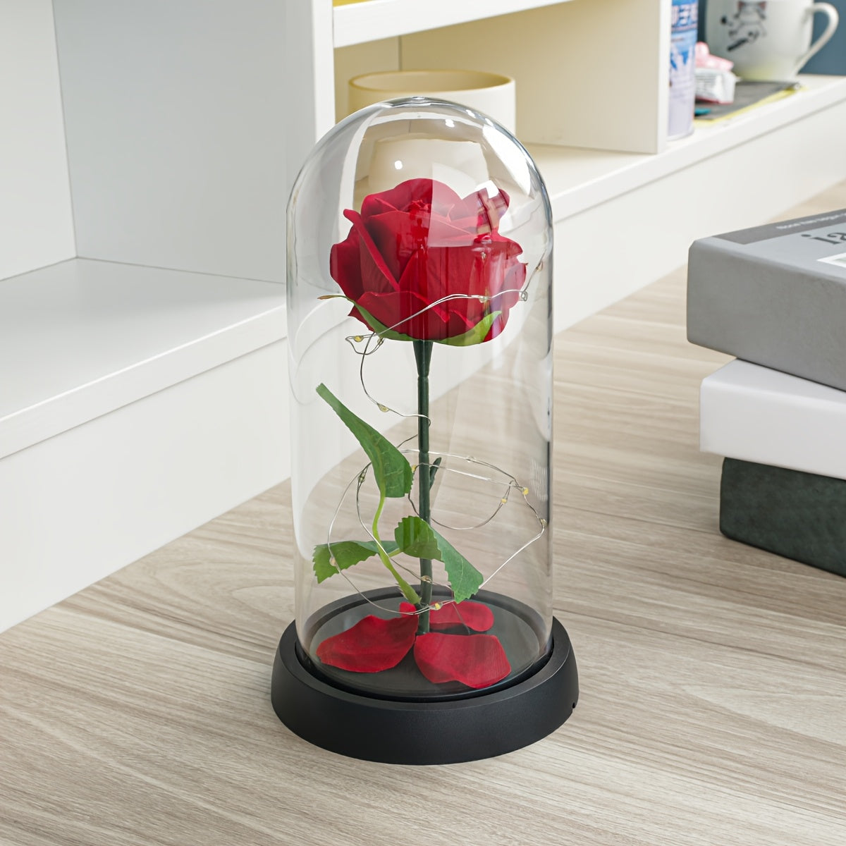 1 simulated flower everlasting flower ornament, red rose ornament, Valentine's Day roses, I love you, suitable for Valentine's Day gifts, Christmas gifts, birthday gifts, New Year's Eve gifts, Mother's Day gifts, room decorat