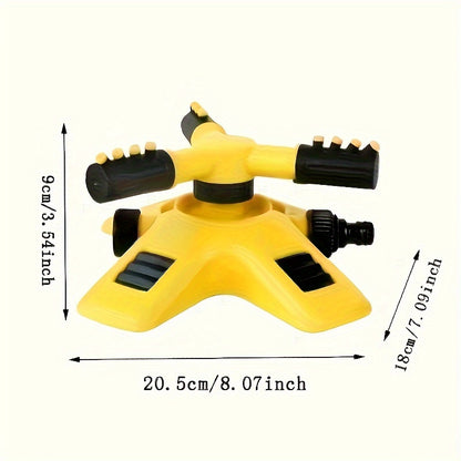 1pc Lawn Automatic Rotating Sprinkler, 360° Rotating Sprinkler/Sprinkler, 3 Manually Adjustable Rotating Arms Can Be Combined with Multiple Angles, Large Area Coverage for Garden Courtyards, Lawn Gardening Automatic Irrigati