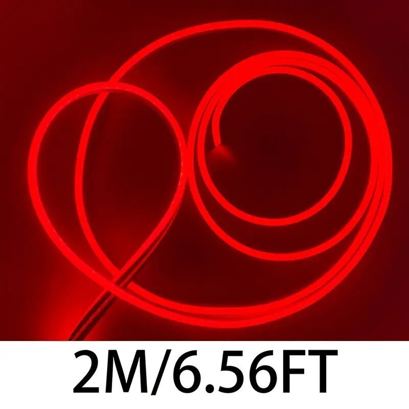 1pc, Car Modification Red LED Neon Light Strip with Button Control, Bendable and Cuttable