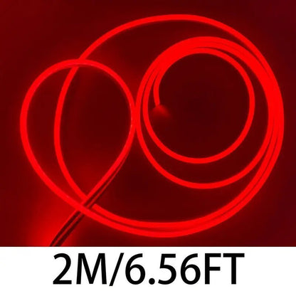 1pc, Car Modification Red LED Neon Light Strip with Button Control, Bendable and Cuttable