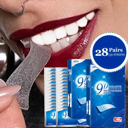 56pcs/28pairs 9D Teeth Strips Set, Safe and, Removes Dirt, Brightens Teeth