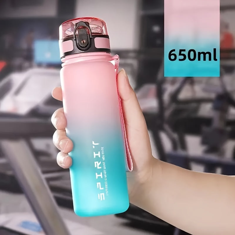 1pc Portable Leakproof Water Bottle With Time Marker And Carrying Strap