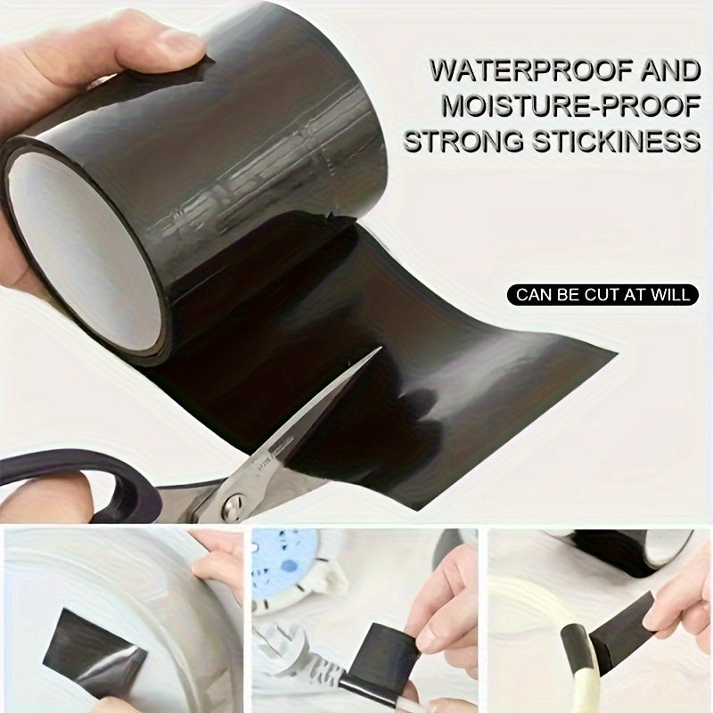 1pc Multipurpose Waterproof Tape - Instant Leak Stop & Permanent Repair for Pipes, Buckets, Inflatable Pools, Glass, Tiles - Cut-to-Length Durable Sealant Tape for Emergency Fixes, Pond Seam Fix, Easy Application, Flexible Ma
