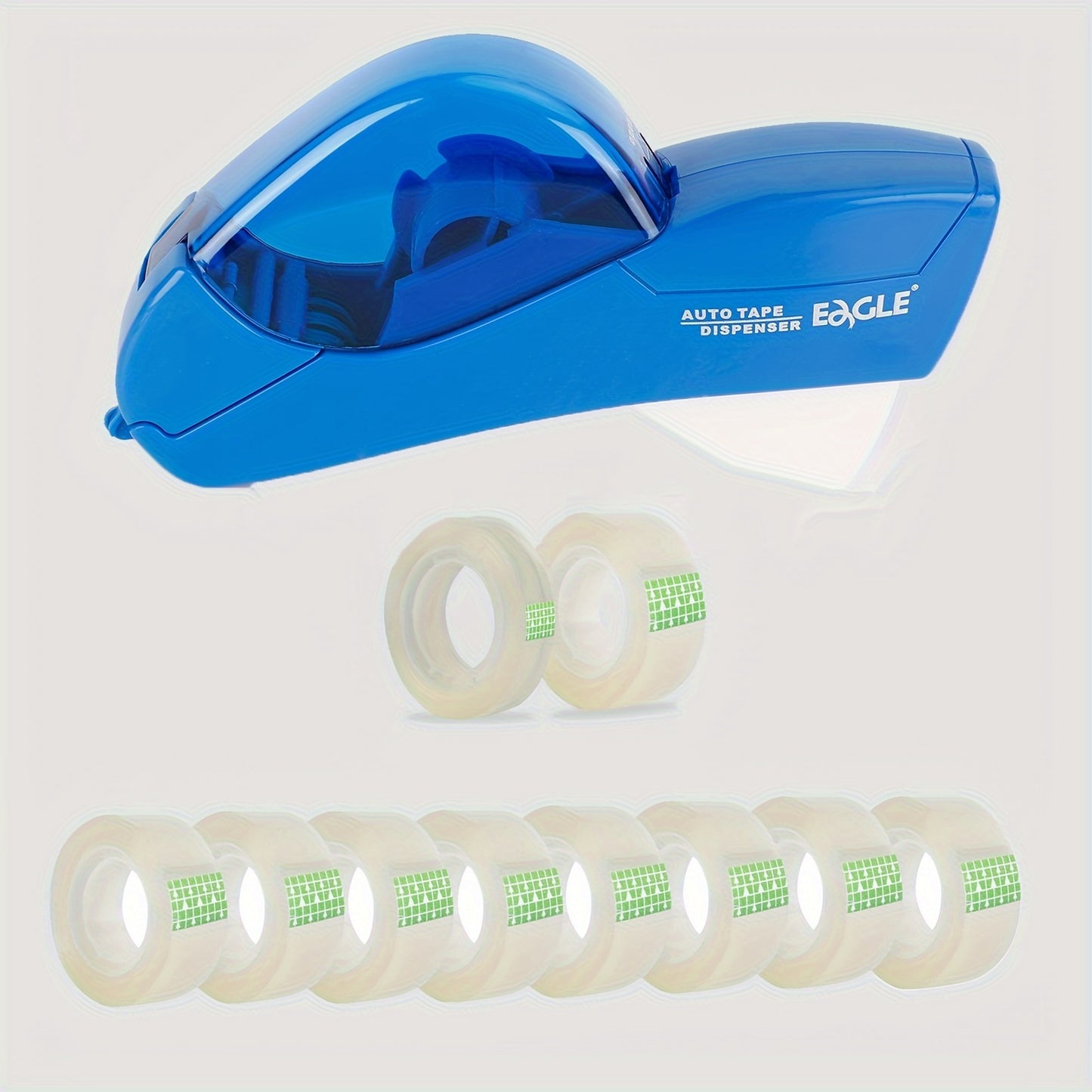 Eagle Automatic Tape Dispenser with One Roll Included, Handheld Packaging and Gift Wrapping Tape Cutter, Major Material ABS, Fits 1/2''-3/4'' Tape Width, Easy One-Handed Operation, No Batteries Required - Ideal for Scrapbooki
