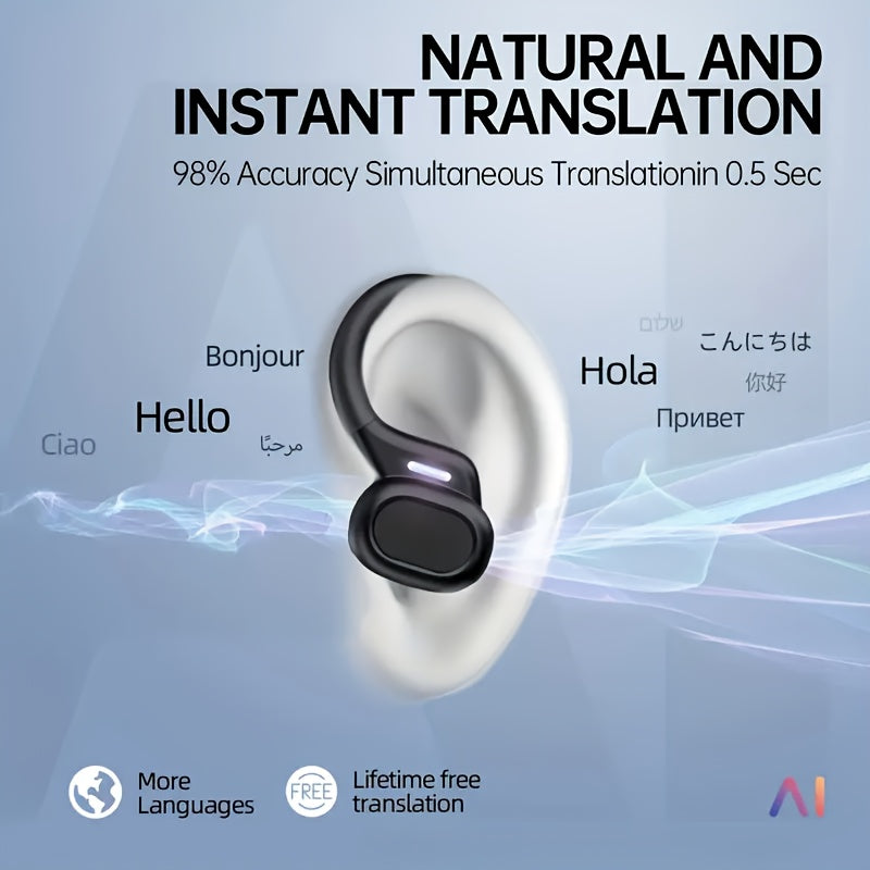 [144 Real Time Translation Earphones] New 144 Translation Earphones: Real Time Translation Headphones, Suitable for Travel, Business, And Work