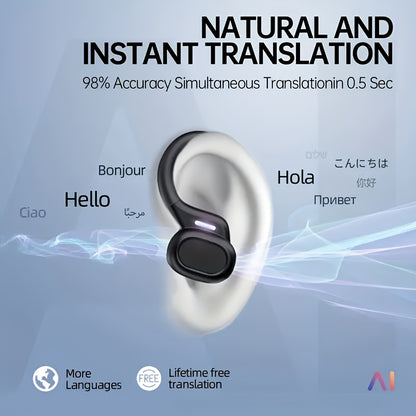 [144 Real Time Translation Earphones] New 144 Translation Earphones: Real Time Translation Headphones, Suitable for Travel, Business, And Work