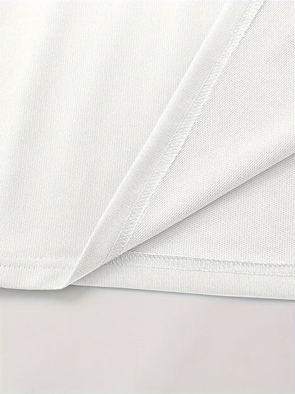 Men's "Never Give Up" Graphic Print Casual T-Shirt - Comfortable Crew Neck, Short Sleeve, Loose Fit for Spring & Summer, White Polyester Tee for Casual Attire, Casual Summer Wear | Loose Fit Top | Smooth Texture