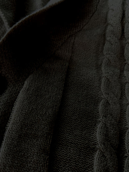 Men's Casual Sport Knit Cardigan, Fashionable Knitted Sweater | Long Sleeve Autumn and Winter Thickened Warmth, Cable Knitting Technique, Buttoned Cardigan, Regular Fit Casual Style for Fall and Winter