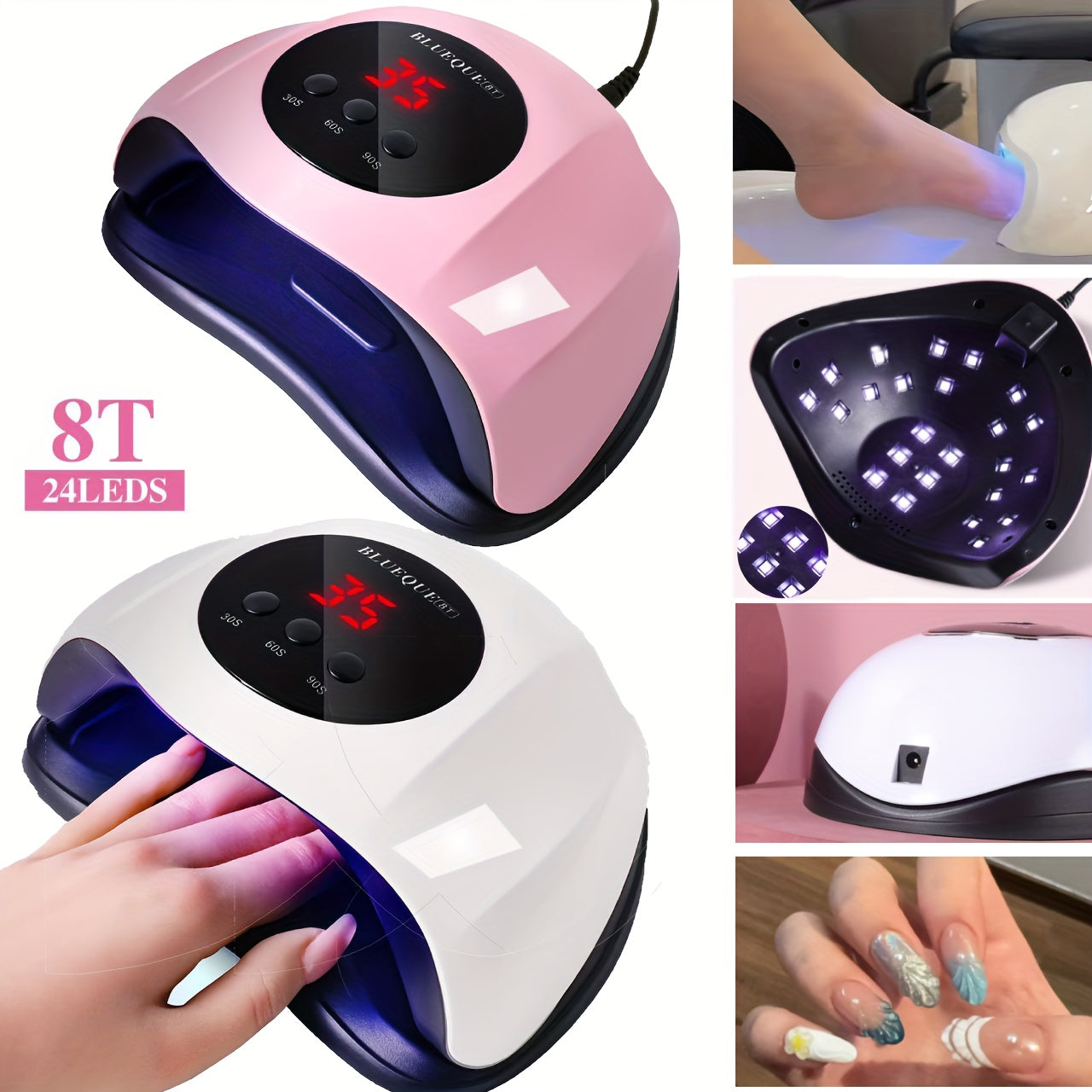 AuroraMuse Professional LED Nail Lamp with Smart Sensor Auto Shut-Off - Fast Gel Polish Dryer, USB-Powered Nail Lamp with Digital Timer, for Salon & Home Use, No Batteries Needed - Ideal for /LED Gel Polishes, Lamp for Gel Na