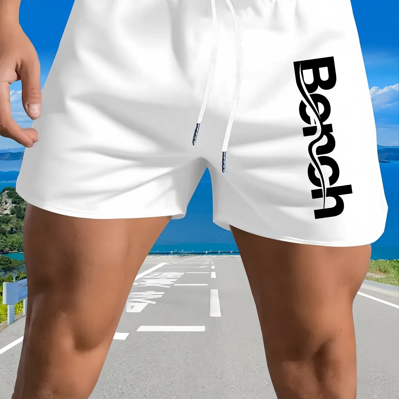 Men'S Quick-Dry Swim Trunks with Drawstring Waist - Vibrant Pink Geometric Pattern Beach Shorts, Breathable Regular Fit Casual Swimwear for Summer, Bathing Suits, Quickdrying Fabric