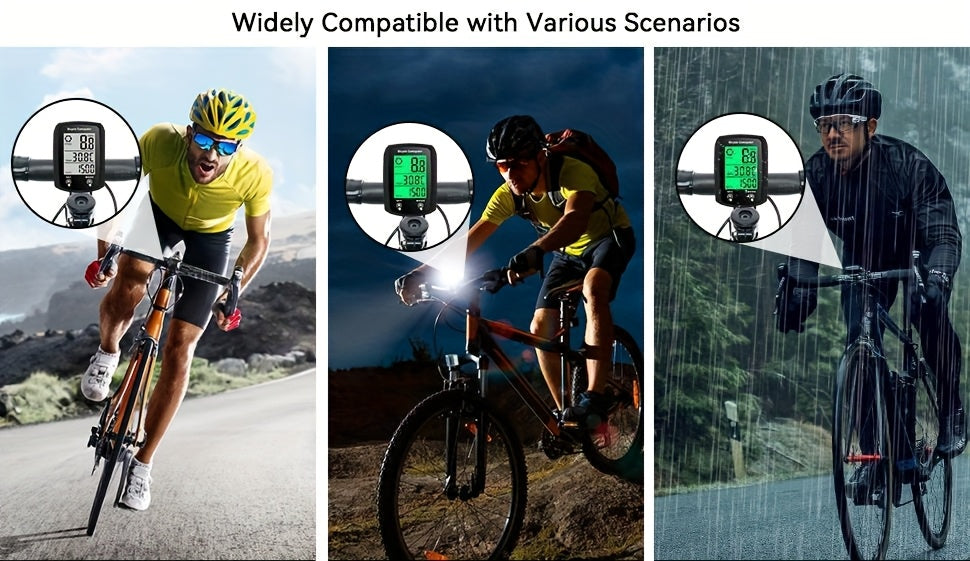 Oein Bike Computer Wired, Bicycle Odometer Wired MPH KM/H, Bike Speedometer Bike Odometer with Touch Sensor Switch, Big Digital LCD Screen, Automatic Wake-u