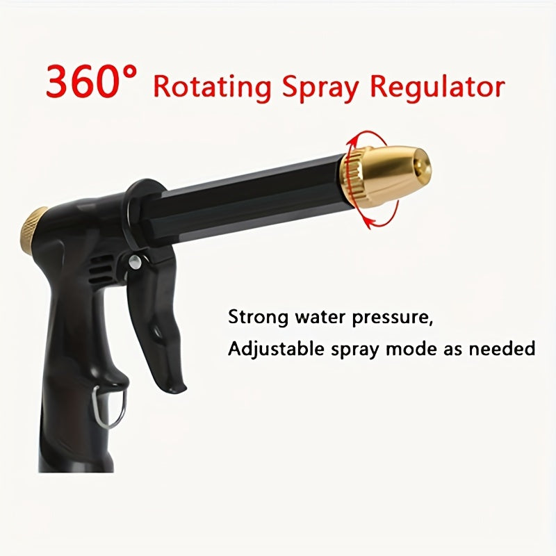 1pc Heavy-Duty High-Pressure Car Wash Spray Gun - Durable Plastic, Copper Nozzle, Multi-Function Garden Hose Nozzle for Powerful Cleaning & Watering - Ideal for Car Washing, Gardening & Outdoor Use - Perfect Gift for Car Enth
