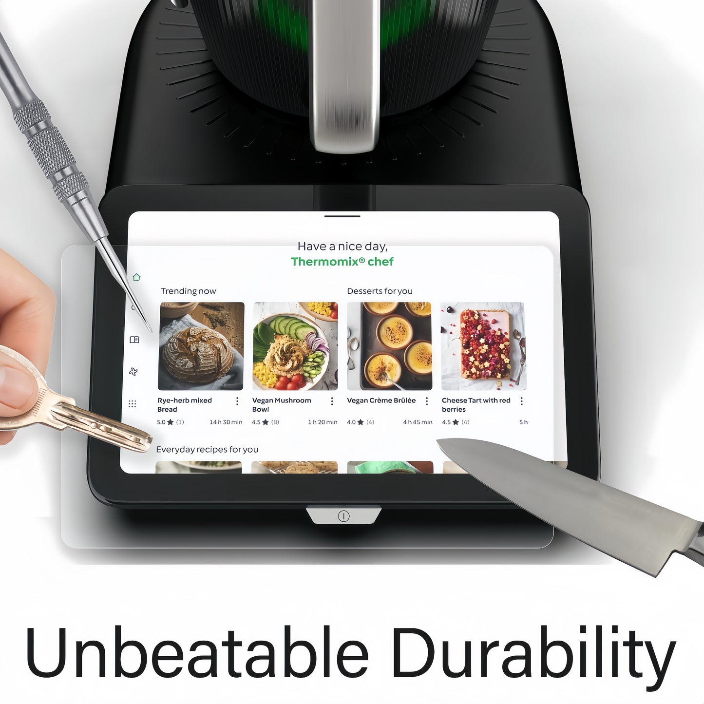 2pcs TM7 TM6 Screen Protector Compatible with Thermomix TM7 TM6 Tempered Glass High Alumina Tempered Glass Blender Kitchen Accessories Protector film