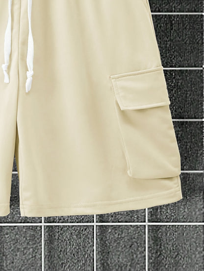 Summer Heavyweight FOG Color Earth Tone Short Sleeve Shorts Streetwear Loose Fashion Set