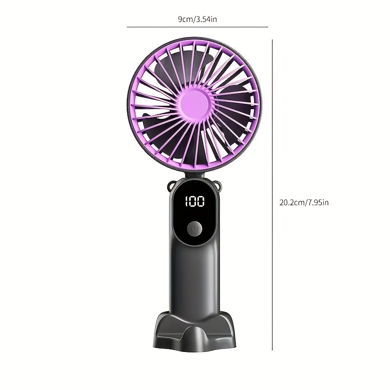Portable Mini Fan USB Rechargeable with LED Display