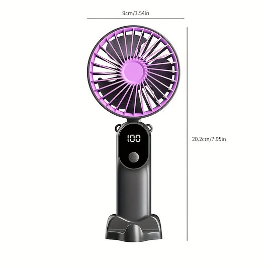 Portable Mini Fan USB Rechargeable with LED Display