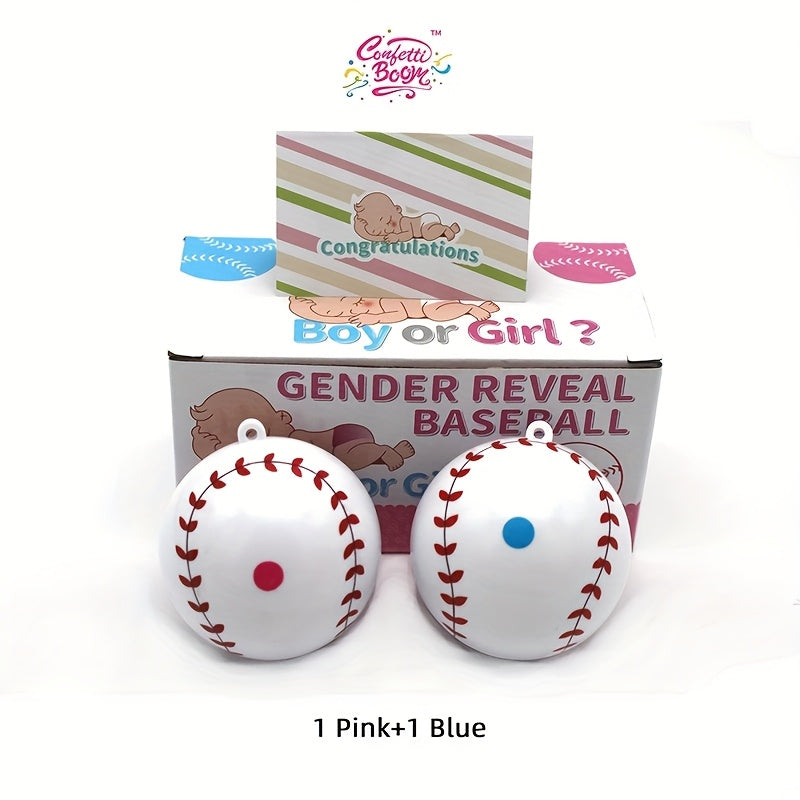 Gift box packaging for baseball gender revelation, party atmosphere props, plastic, boy or girl prediction games, including pink and blue powder packs, celebration supplies