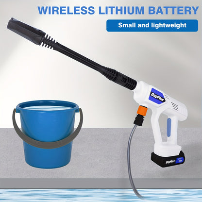 Cordless Electric Pressure Washer with 1.5Ah Battery & Fast Charger, 3000PSI High-Pressure Portable Washer, 5m Hose & 2 Water Sources (Bottles/Buckets) for Cars, SUVs, RVs, ATVs, 4X4, 4WD - Includes Nozzle & Spray Gun, Pressu