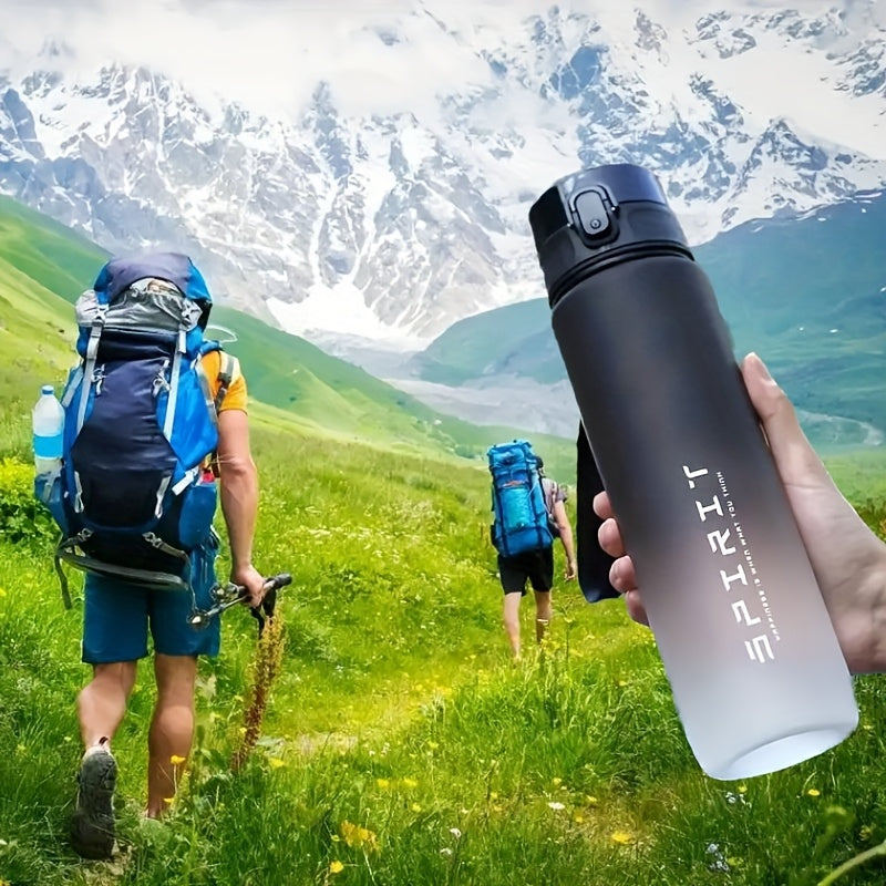 1pc Portable Leakproof Water Bottle With Time Marker And Carrying Strap