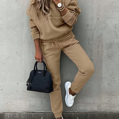 Autumn and Winter Women'S Fashion Casual Sweatshirt Set, European and American Style