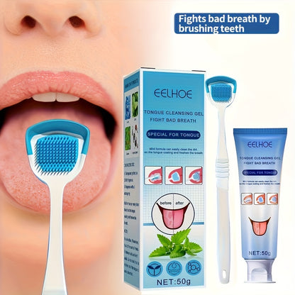 Tongue Cleansing Gel with Brush, Tongue Cleaning, Mouth Care