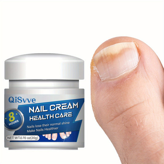 QiSvve 8-Week Nail Care Cream - Salicylic Acid & Plant Extract Formula for Strong, Healthy Fingernails & Toenails, Moisturizing Cuticle Care, Fades Yellowing, Smooths Rough Texture, Formaldehyde-Free, 0.70oz/, Nail Care Produ
