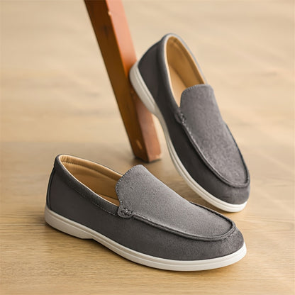 Men'S Slip-On Loafers - Lightweight Summer Shoes, Beige/Brown Formal & Casual Shoes, Easy Slip-On Closure, Synthetic Upper & Sole for Office, Vacation, Everyday - Minimalist British Style Dress Shoes, Office Footwear, Sleek D